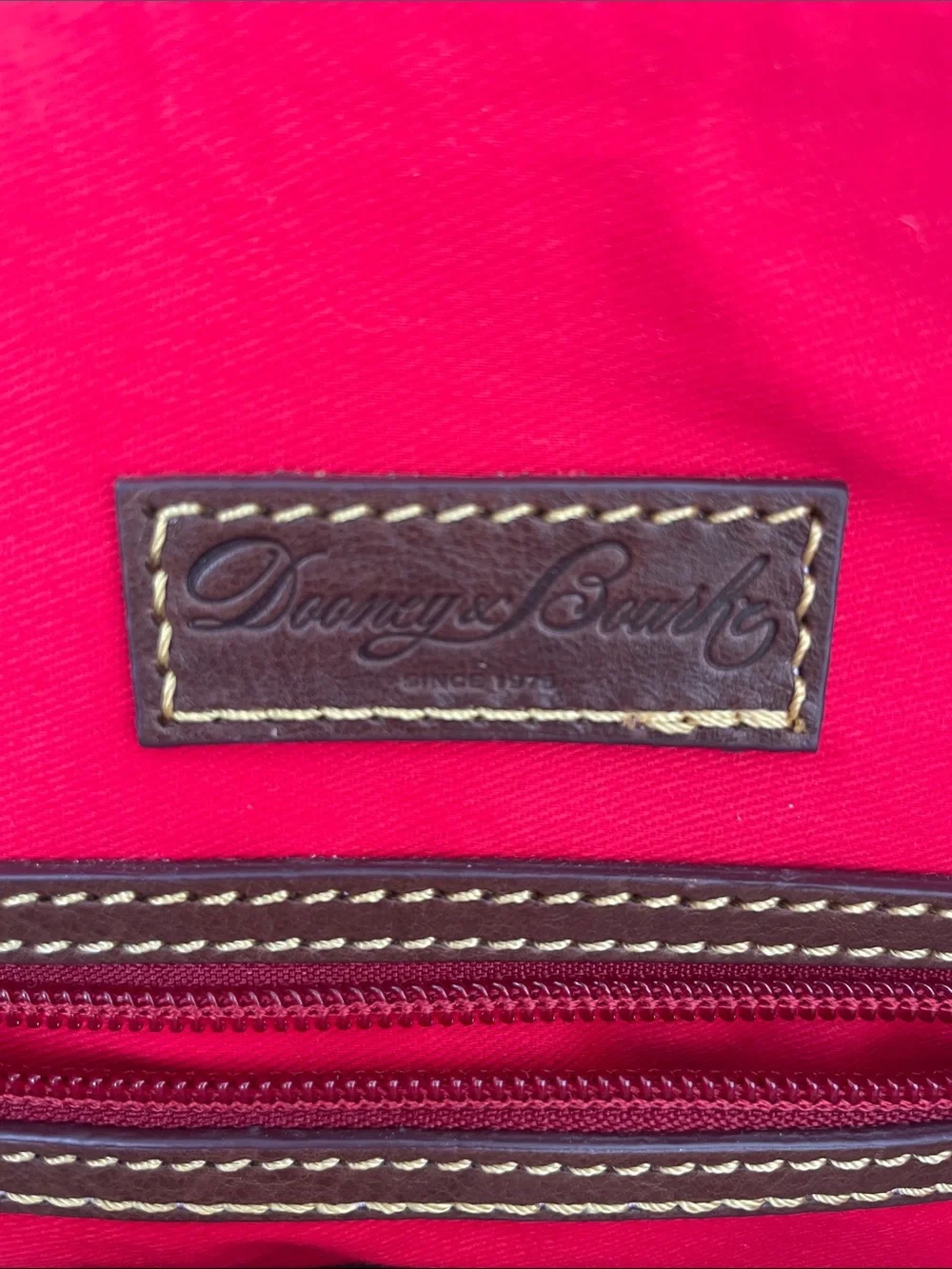 Dooney & Bourke Chestnut Brown Florentine Leather Zip-Top Large Tote - Picture 3 of 16